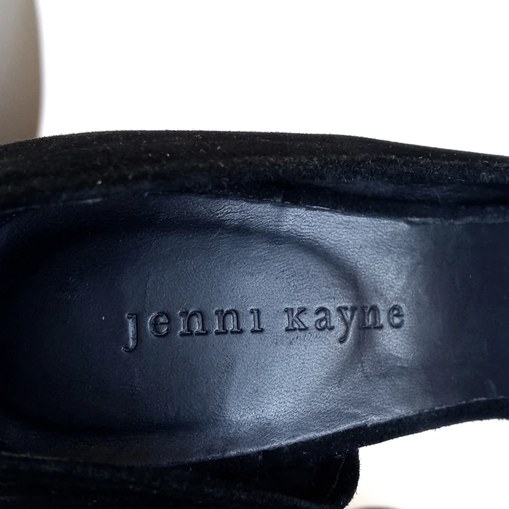 Jenni Kayne Elegant Black Suede Leather Peep-Toe 5